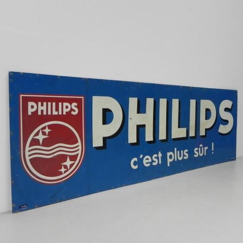 Groot Philips reclamebord 1 x 3 m, jaren 60, Verzamelen, Merken en Reclamevoorwerpen, Gebruikt, Reclamebord, Ophalen of Verzenden