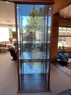 Glazen Vitrinekast met kersen Houten Frame, Ophalen, Minder dan 50 cm, Gebruikt, Glas