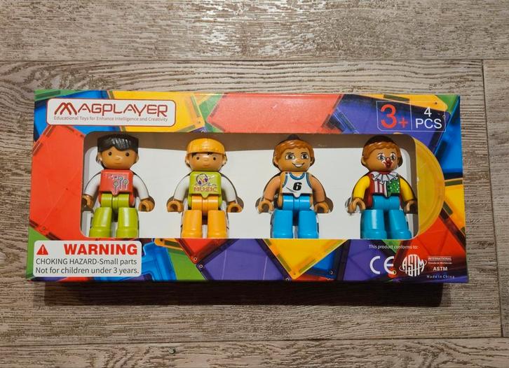 4 magnetische speelfiguren Magnetic Tiles | Nieuw, Kinderen en Baby's, Speelgoed | Bouwstenen, Nieuw, Ophalen of Verzenden