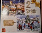 Kerst puzzels 2x 1000 stukjes, Ophalen of Verzenden, 500 t/m 1500 stukjes, Zo goed als nieuw