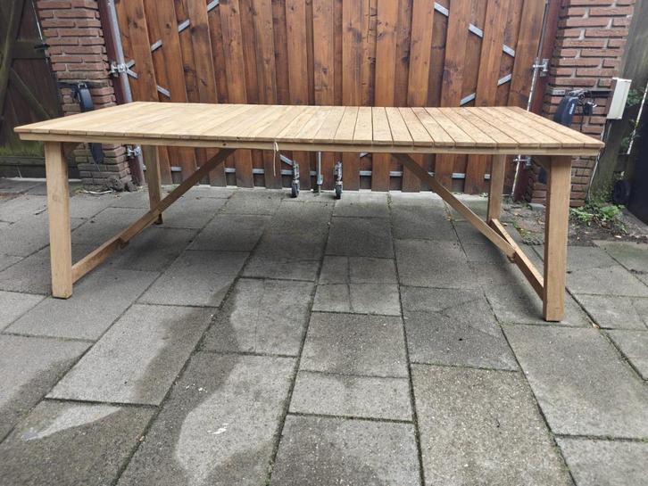 Teak hardhouten tuintafel 220x100 8-persoons [NIEUW IN DOOS], Tuin en Terras, Tuintafels, Nieuw, Rechthoekig, Teakhout, Ophalen