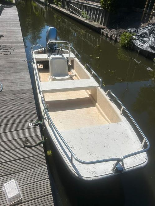 Boot carolina skiff 20pk powerlift elektrische start, Watersport en Boten, Vis- en Consoleboten, Gebruikt, 10 tot 30 pk, 3 tot 6 meter