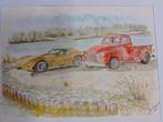 oldtimer Aquarel, Ophalen of Verzenden