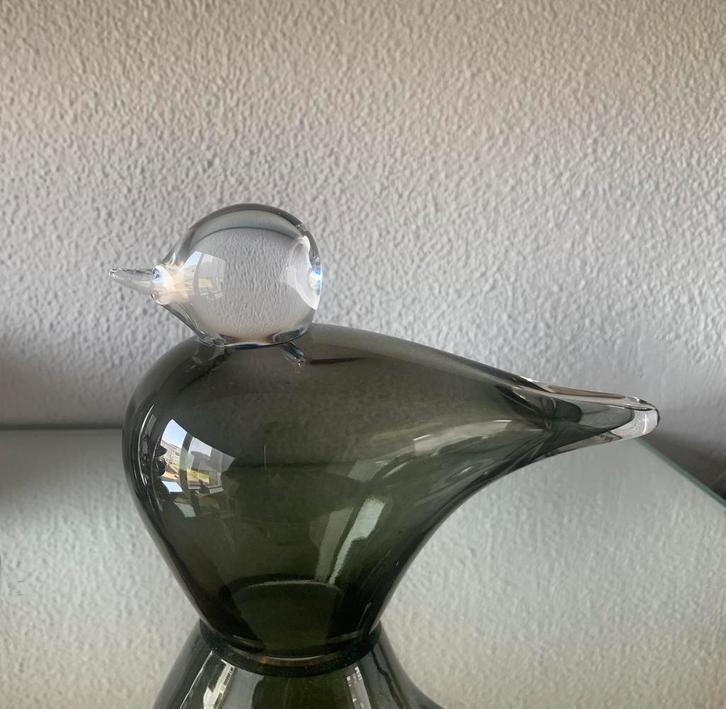 Glasobject vogel stijl Iittala grijs, Antiek en Kunst, Kunst | Designobjecten, Verzenden