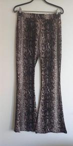 Flared stretch broek slangenprint maat L  bruin/beige, Maat 38/40 (M), Overige kleuren, Verzenden, Zara