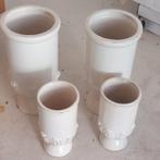 4 cremekleurige vazen €17.50, Ophalen, Gebruikt, Aardewerk of Porselein, Minder dan 50 cm