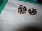 Ringen set Goudkleur Mooie Steentjes Maat 18, Sieraden, Tassen en Uiterlijk, Ringen, 18 tot 19, Nieuw, Met edelsteen, Dame