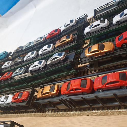 2x enorme sleep autotransporters van Jouef en Lima H0, Hobby en Vrije tijd, Modeltreinen | H0, Zo goed als nieuw, Wagon, Gelijkstroom of Wisselstroom