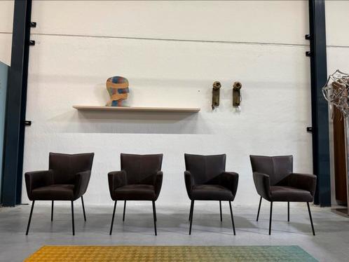 4 Nieuw Design on Stock Moka Eetkamerstoelen bruin Stoel, Huis en Inrichting, Stoelen, Nieuw, Vier, Leer, Bruin, Ophalen of Verzenden