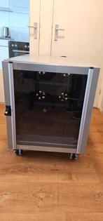 Aiino 12U 19" inch server kast met fans en glazen deur, Glas, Gebruikt, Plaatstaal, Ophalen