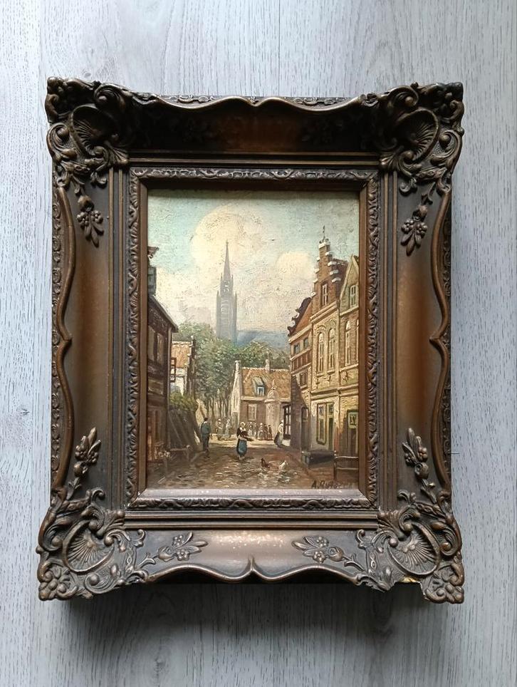 Anton Rutgers (1905-1981) - Stadsgezicht van Delft - 1940, Antiek en Kunst, Kunst | Schilderijen | Klassiek, Ophalen of Verzenden