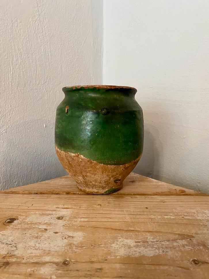 Oude Franse aardewerk pot, Antiek en Kunst, Antiek | Woonaccessoires, Ophalen of Verzenden