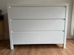 T.e.a.b.: Witte commode met 3 lades, Huis en Inrichting, Kasten | Ladekasten, Ophalen, Overige materialen, Gebruikt, 100 tot 150 cm