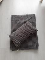 Fleeceplaid Grijs en Sierkussen Grijs, Ophalen, Zo goed als nieuw