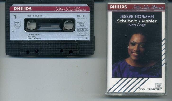 Jessye Norman Schubert Mahler Irwin Gage 10 nrs cassette1972, Cd's en Dvd's, Cassettebandjes, Zo goed als nieuw, Origineel, Klassiek