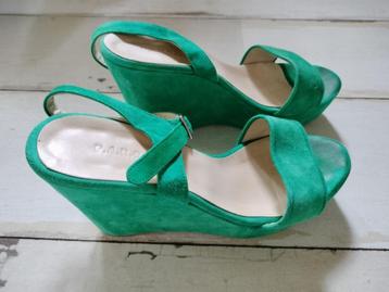 sandalen zomerschoenen sleehak maat 40 emerald groen beschikbaar voor biedingen