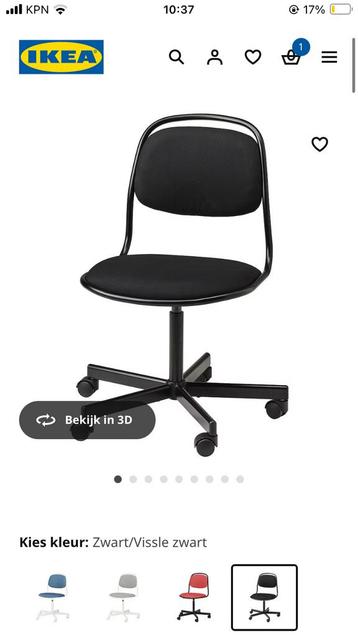 IKEA ÖRFJÄLL Bureaustoel - Zwart beschikbaar voor biedingen
