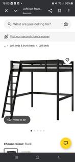 IKEA Loft Bed / Hoogslaper, Huis en Inrichting, Slaapkamer | Bedden, 90 cm, Eenpersoons, Zwart, Ophalen of Verzenden