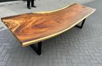 Massieve Suar eetkamertafel 280x100x7 cm – Gemaakt in NL, Huis en Inrichting, Tafels | Eettafels, Ophalen, Boomstam Suarhout, 50 tot 100 cm