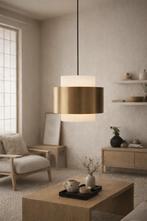 Luxe gouden hanglamp, Ophalen, Zo goed als nieuw, Glas, Minder dan 50 cm