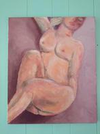 Vrouwelijk liggend naaktmodel/ schilderij op doek, Ophalen of Verzenden