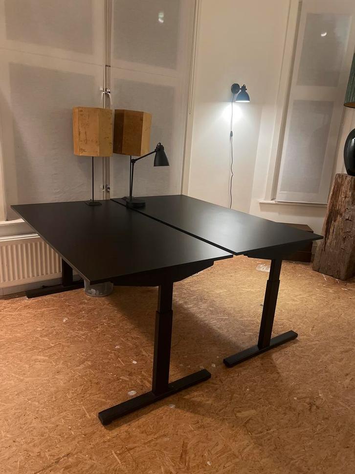 Mat Zwart Bureau - In hoogte verstelbaar - 80x160cm, Huis en Inrichting, Bureaus, Zo goed als nieuw, Bureau, Ophalen