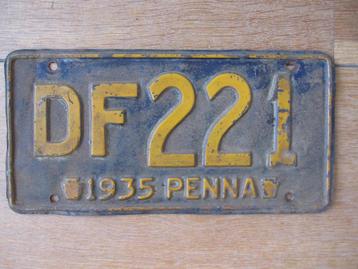 Pennsylvania 1935 nummerplaat kentekenplaten nummerplaten  beschikbaar voor biedingen