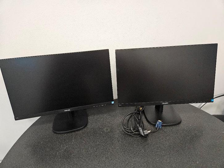 2x Philips monitor - Full HD - IPS, Computers en Software, Monitoren, 61 t/m 100 Hz, DVI, HDMI, VGA, Ingebouwde speakers, IPS