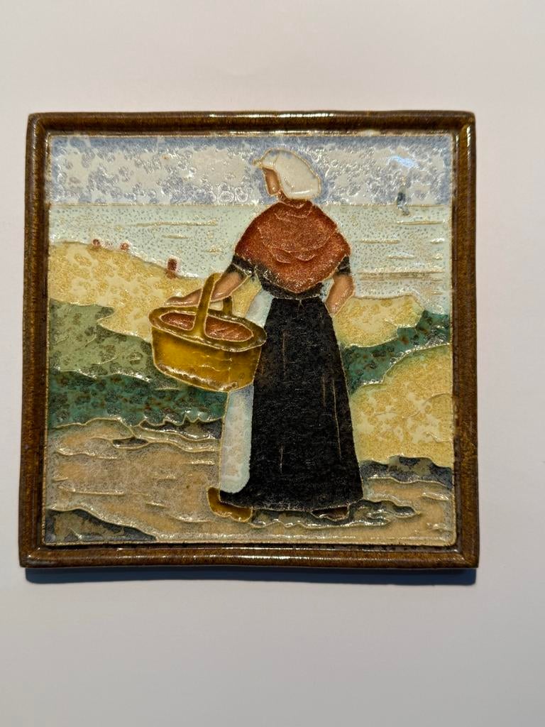 7 Delftse Cloisonne Tegels - Klederdracht Serie, Ophalen of Verzenden