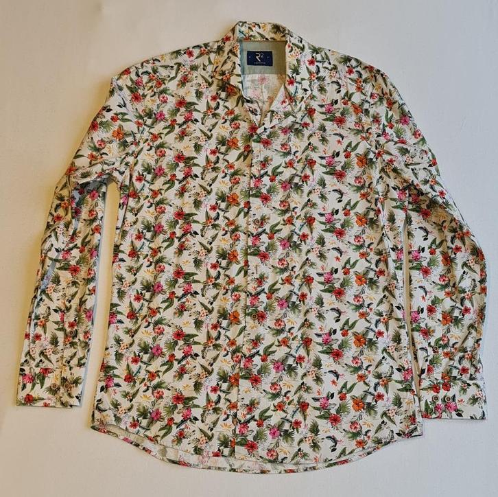 R2 Amsterdam - Overhemd - Bloemenprint - Maat 41, Kleding | Heren, Overhemden, Zo goed als nieuw, Halswijdte 41/42 (L), Overige kleuren