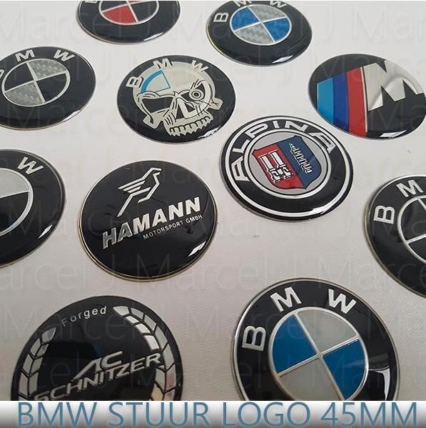 BMW Stuur embleem sticker 45mm, Auto diversen, Autostickers, Ophalen of Verzenden