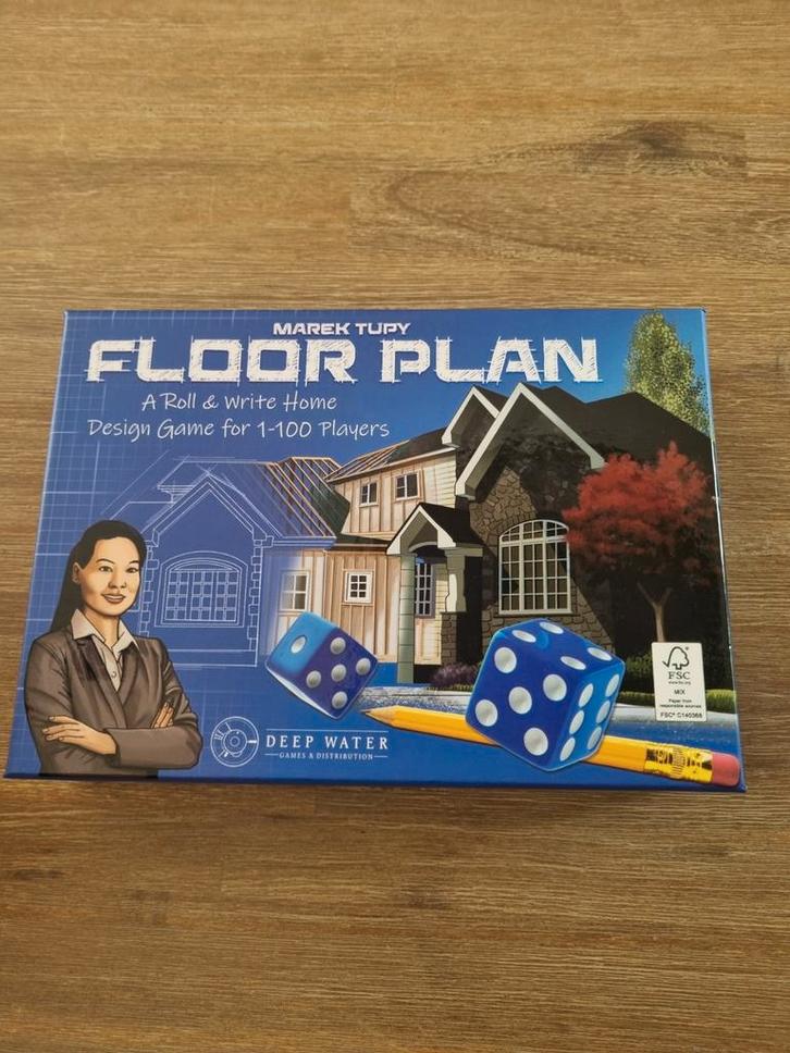 Floor Plan Roll & Write Bordspel, Hobby en Vrije tijd, Gezelschapsspellen | Bordspellen, Zo goed als nieuw, Een of twee spelers