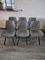 6 industriële eetkamerstoelen, Huis en Inrichting, Stoelen, Ophalen, Zo goed als nieuw, Grijs, Vijf, Zes of meer stoelen
