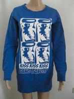 maat M, 1 blauwe longsleeve, met opdruk en steentjes, 76 cm., Maat 38/40 (M), Hot Street, Blauw, Ophalen of Verzenden