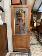 Oude deur uit Belgisch cafe paneel met geetst glas, Glas, Gebruikt, Ophalen