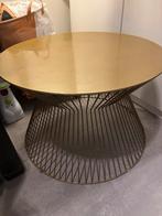 Woood Gouden Salontafel - Ronde Vorm, Ophalen, Minder dan 45 cm, Gebruikt, Metaal of Aluminium