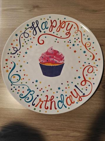 Verjaardags serveerbord +/-45cm beschikbaar voor biedingen