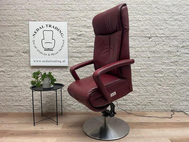Prominent Stockholm sta op stoel verstelbare relax fauteuil, Huis en Inrichting, Fauteuils, Zo goed als nieuw, Leer, 50 tot 75 cm