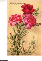 Ansichtkaart	Hartelijk Gefeliciteerd	Bloemen	Anjers, Verzenden, 1940 tot 1960, Gelopen, Natuur