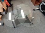 3 delige salontafel glas, Huis en Inrichting, Tafels | Salontafels, Ophalen, Gebruikt, Rond, Minder dan 50 cm