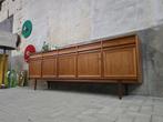XL Mid Century Design Lowboard Teak | Groot Dressoir Kast, Huis en Inrichting, Kasten | Dressoirs, Gebruikt, Ophalen of Verzenden
