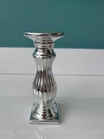 Stenen zilverkleurige kandelaar, Ophalen of Verzenden, Overige materialen, Minder dan 25 cm