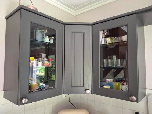 Bovenkasten hoek antraciet, Huis en Inrichting, Keuken | Keukenelementen, Zo goed als nieuw, Minder dan 100 cm, 25 tot 50 cm, Ophalen