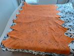 Vintage gehaakte sprei of woon-kleed oranje B135 x L2.25, Ophalen of Verzenden, Gebruikt