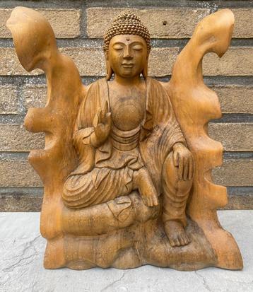 krokodillen hout Boeddha beeld Abhaya Mudra Bali 29cm beschikbaar voor biedingen