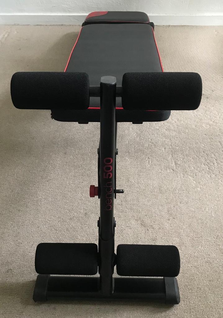 Domyos bench 500 fitnessbank, Sport en Fitness, Fitnessmaterialen, Zo goed als nieuw, Fitnessbank, Armen, Benen, Borst, Buik, Rug