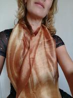 Nieuwe zijden sjaal handgemaakt oranjebruin 170x34 cm, Nieuw, Ophalen of Verzenden, Sjaal