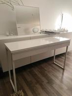 Ikea BESTÅ BURS bureau | hooglans wit | 120x40 cm, Huis en Inrichting, Ophalen of Verzenden, Zo goed als nieuw, Bureau