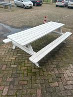 8 persoons picknicktafel 240 cm lang wit, Tuin en Terras, Picknicktafels, Ophalen, Zo goed als nieuw, Rechthoekig, Hout