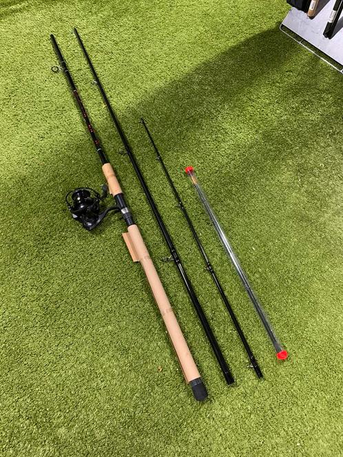 Nieuwe Mitchell feederhengel + JVS molen, 3.90m 120 gr, Watersport en Boten, Hengelsport | Witvissen, Nieuw, Complete set, Ophalen of Verzenden